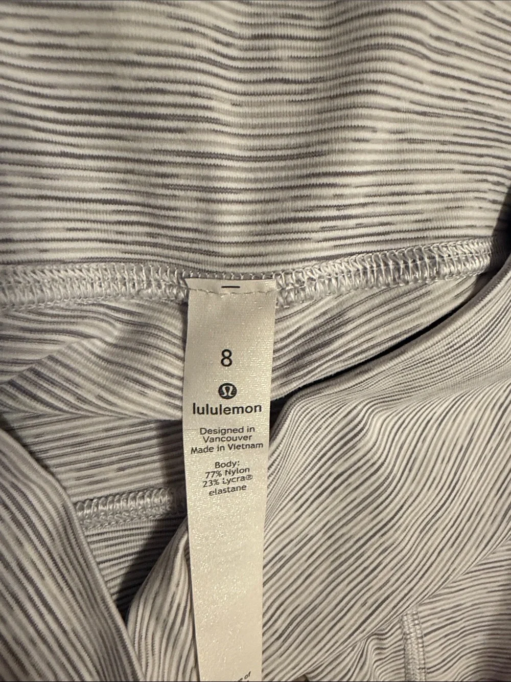 lululemon athletica Light Gray Striped Leggings